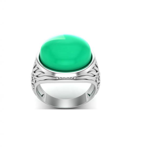 Bague chrysoprase argent Hugo